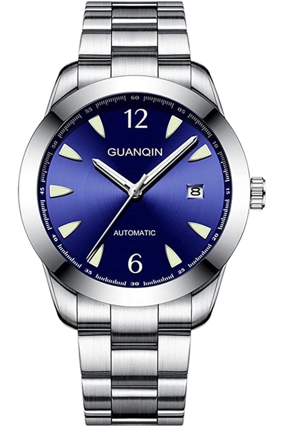 Men Japan Automatic Mechanical Movement Luminous Stainless Steel Business Wrist Watch Sapphire Crystal Waterproof Self-Winding Clock Calendar