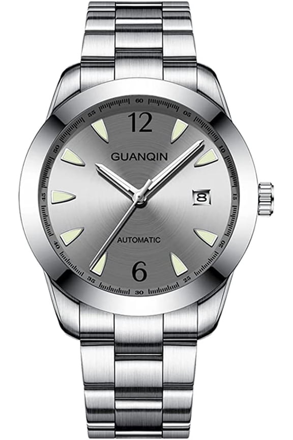 Men Japan Automatic Mechanical Movement Luminous Stainless Steel Business Wrist Watch Sapphire Crystal Waterproof Self-Winding Clock Calendar