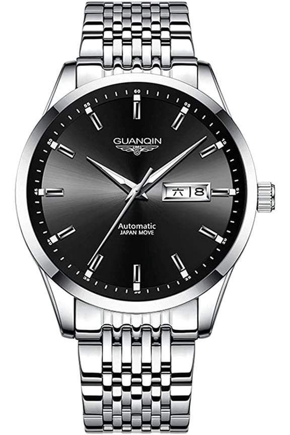 Men Japan Automatic Mechanical Movement Luminous Stainless Steel Wrist Watch Sapphire Crystal Waterproof Self-Winding Clock Day Date