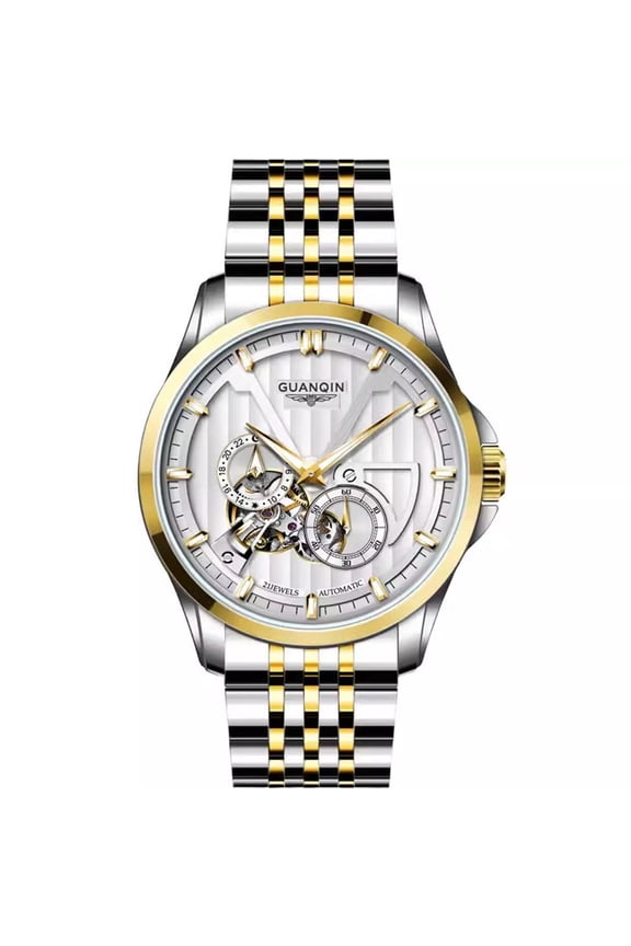 Men Skeleton Automatic Mechanical Self-Wind Business Wristwatch Luminous Stainless Steel Vintage Wrist Watch Classic Sapphire Crystal Waterproof Multifunctional Clock
