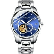 GUANQIN Men Skeleton Japan Miyoda 82s7 Movement Automatic Self Winding Wrist Watch with Tungsten Steel Band Luminous