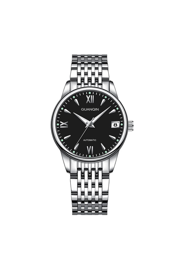 Men Women Couple Lovers Day Date Vintage Wristwatch Analog Automatic Mechanical Self-Wind Sapphire Crystal Stylish Wrist Watch Stainless Steel Luminous Waterproof Business Clock