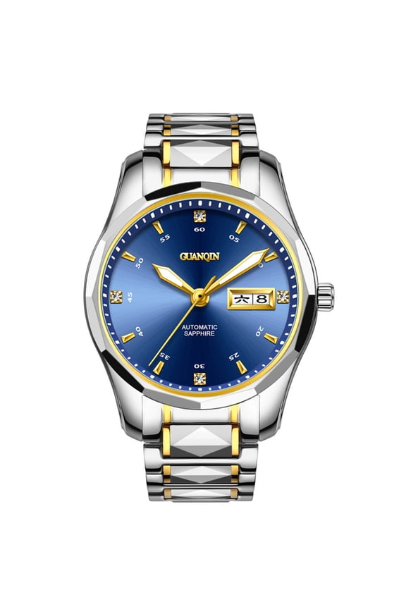 Popular Brand Analog Rhinestones Men Japan NH36 Movement Automatic Self-Winding Mechanical Waterproof Luminous Calendar Week Tungsten Steel Band Business Wrist Watch Sapphire Mirror