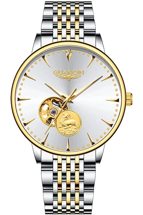 Skeleton Tourbillon Automatic Mechanical Men Wrist Watch Business Stainless Steel Sapphire Crystal Waterproof Self-Winding Clock Luminous