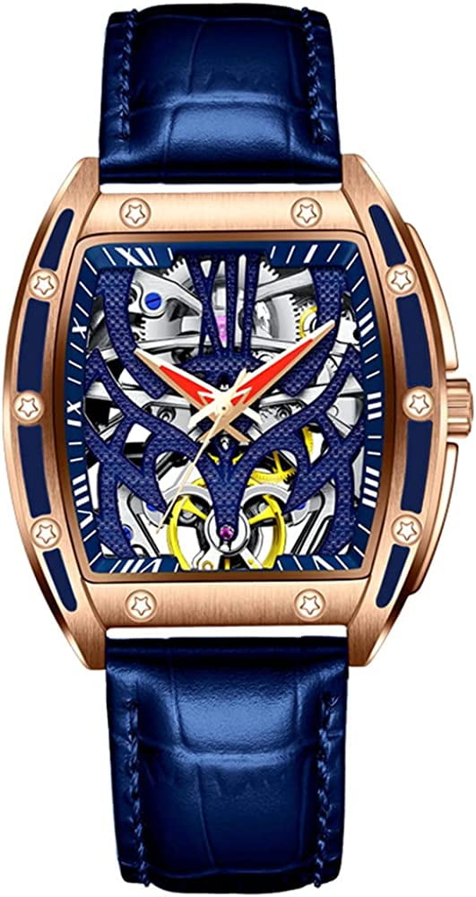 GUANQIN Tonneau Skeleton Tourbillon Automatic Mechanical Men Wrist