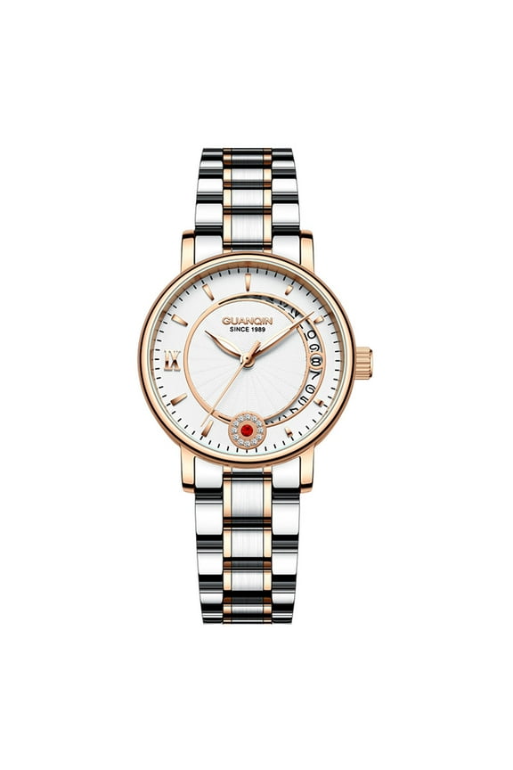 Women Calendar Vintage Wristwatch Analog Automatic Self-Winding Mechanical Sapphire Crystal Wrist Watch Stainless Steel Luminous Waterproof Business Clock