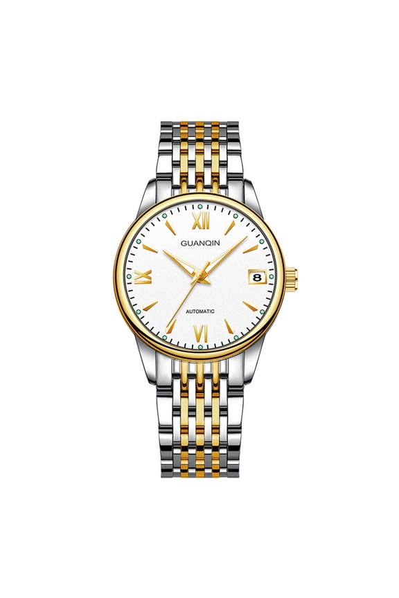 Women Men Couple Lovers Day Date Vintage Wristwatch Analog Automatic Mechanical Self-Wind Sapphire Crystal Stylish Wrist Watch Stainless Steel Luminous Waterproof Business Clock