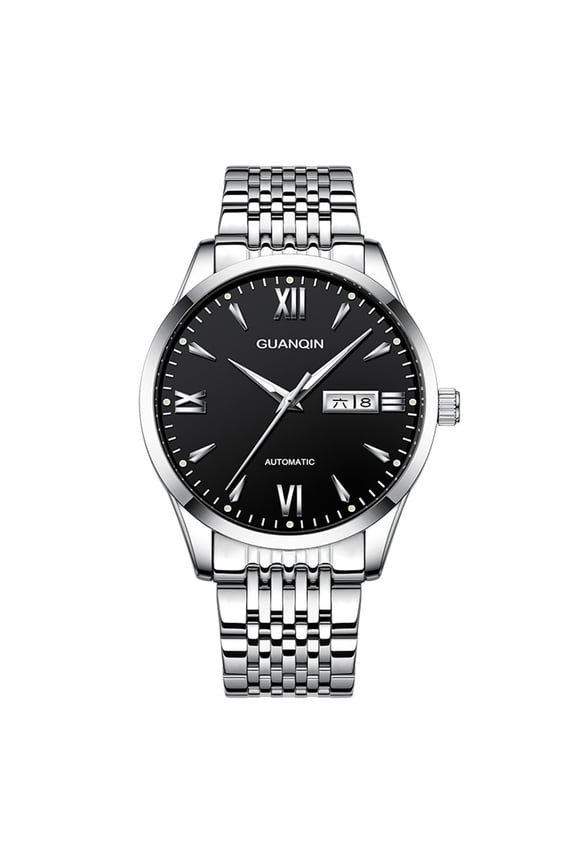 Women Men Couple Lovers Day Date Vintage Wristwatch Analog Automatic Mechanical Self-Wind Sapphire Crystal Stylish Wrist Watch Stainless Steel Luminous Waterproof Business Clock