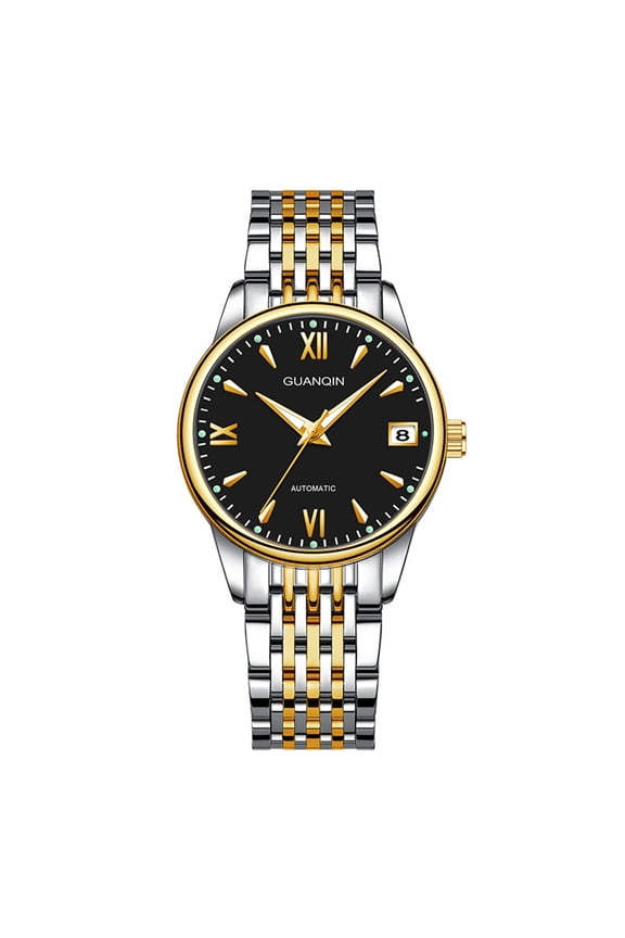 Women Men Couple Lovers Day Date Vintage Wristwatch Analog Automatic Mechanical Self-Wind Sapphire Crystal Stylish Wrist Watch Stainless Steel Luminous Waterproof Business Clock