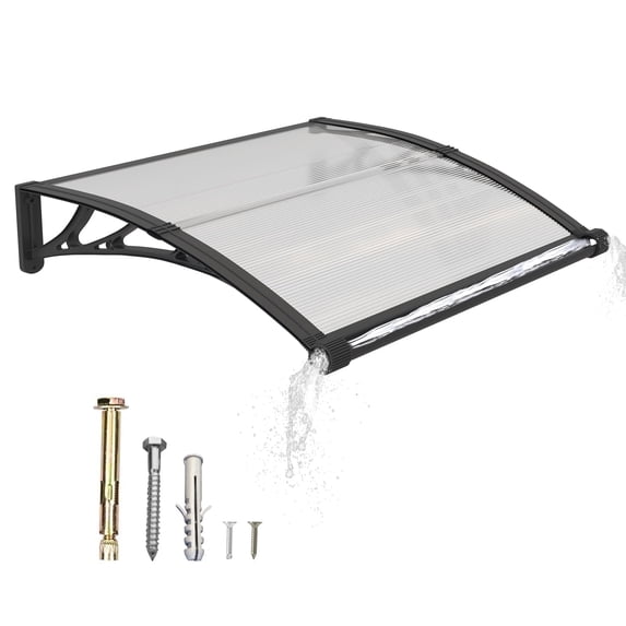 GUANSU-CN 32" x 48" Large Sink Awning Canopy for Window Door Patio Yard Rain Shelter