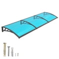 thumbnail image 1 of GUANSU-CN Polycarbonate Awning (ABS Frame) - Blue Panel with Black Bracket, 40 inch x 120 inch, UV/Rain Protection for Windows & Doors, 1 of 6