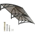 thumbnail image 1 of GUANSU-CN Polycarbonate Window Door Awning Canopy Brown with Black Bracket 32 Inch x 80 Inch, 1 of 8