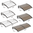 thumbnail image 1 of GUANSU-CN Polycarbonate Awning (ABS Frame) - Brown Panel with Black Bracket, 40 inch x 80 inch, UV/Rain Protection for Windows & Doors, 1 of 9