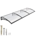 thumbnail image 1 of GUANSU-CN Polycarbonate Awning (ABS Frame) - Clear Panel with Black Bracket, 32 inch x 120 inch, UV/Rain Protection for Windows & Doors, 1 of 6