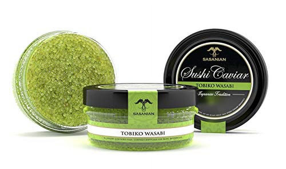 GUARANTEED OVERNIGHT! Tobiko Flying Fish Roe Wasabi Green Sushi Caviar