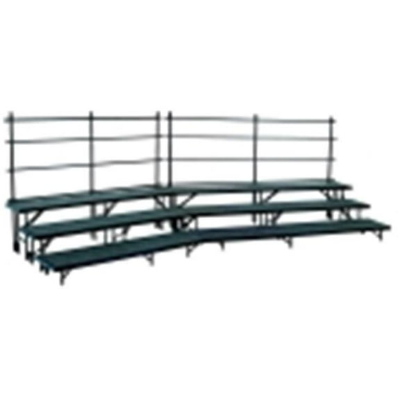 National Public Seating Optional Rear Guard Rail, 32 In, Black, For Use With Tapered Standing Risers, Pack of 2