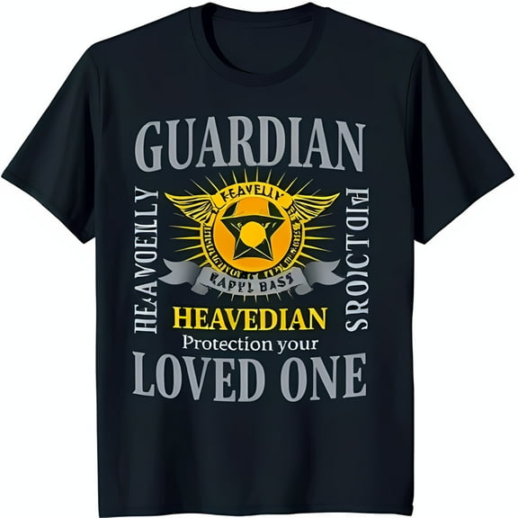 GUARDIAN Graphic Black T-Shirt with Winged Star & Protective