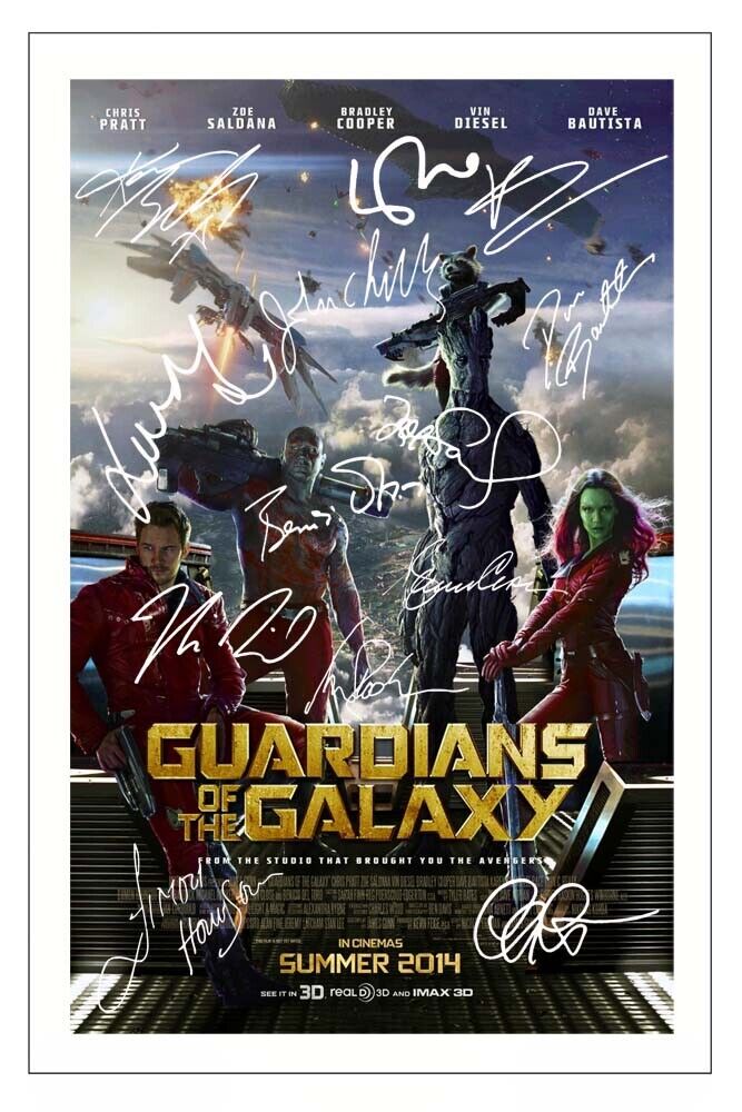 GUARDIANS OF THE GALAXY CAST MULTI SIGNED AUTOGRAPH Photo PRINT