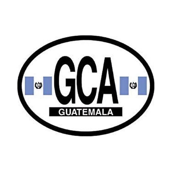 GUATEMALA FLAG, Waterproof UV Coated, Famous Reflective OVAL Sticker DECAL , 3.5" x 4.75"
