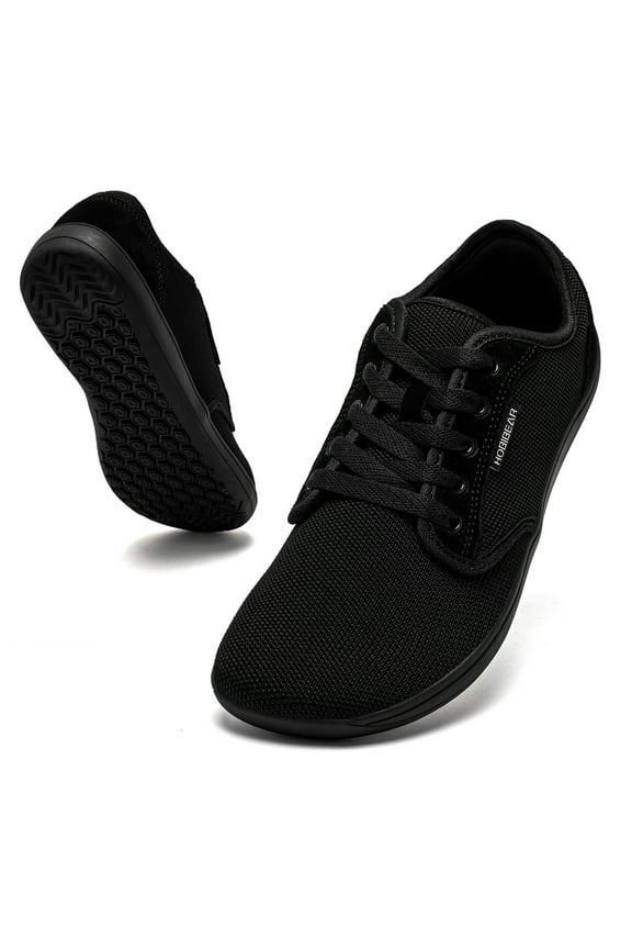 Barefoot Minimalist Shoes Womens Mens | Zero Drop | Wide Width Fashion Sneaker Black,10 Wide Women/9 Wide Men
