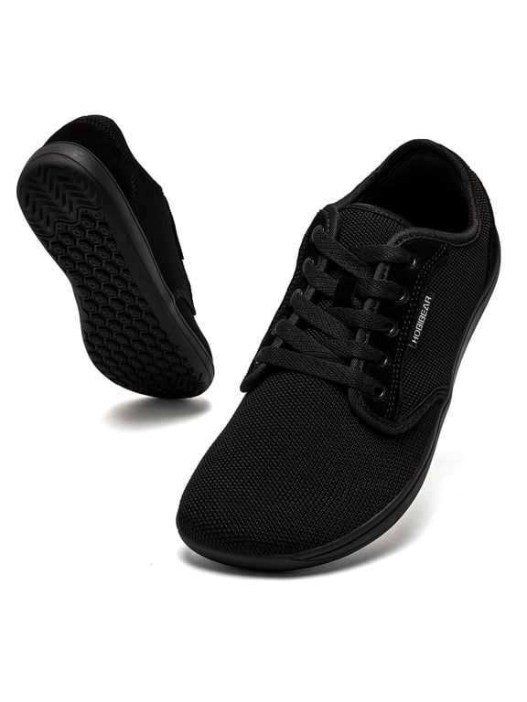 Barefoot Minimalist Shoes Womens Mens | Zero Drop | Wide Width Fashion Sneaker Black,8 Wide Women/7 Wide Men