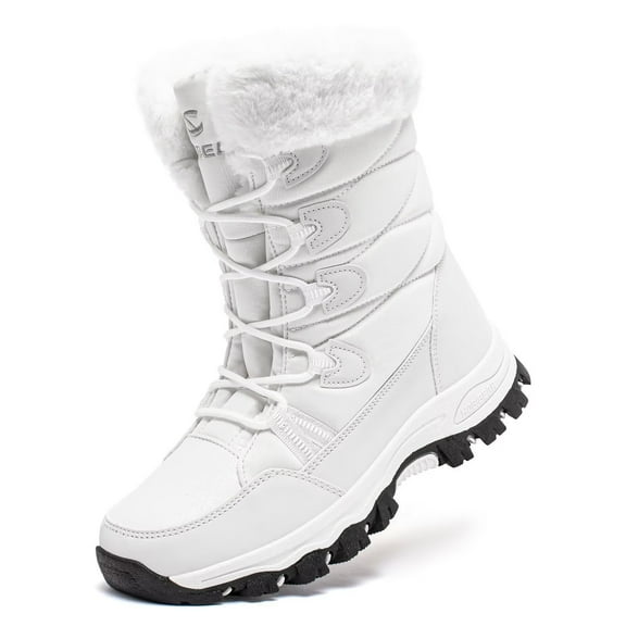 GUBARUN Boys Girls Winter Snow Boots Waterproof Insulated Faux Fur Lined Mid-Calf Booties
