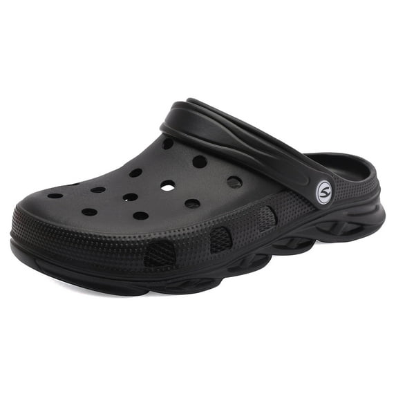 HOBIBEAR Unisex Garden Clogs Shoes Slippers Sandals for Men and Women Black,12.5 Women/11.5 Men