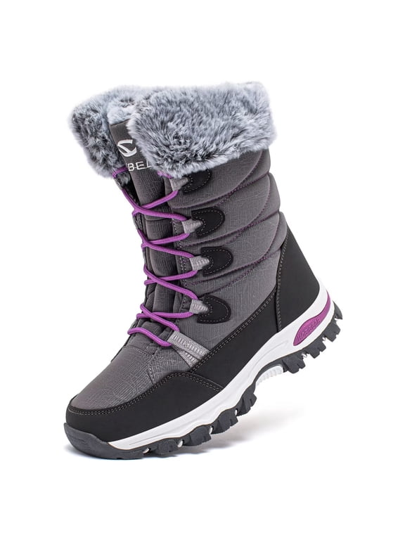 Women's Waterproof Winter Snow Boots Lightweight Warm Faux Fur Lined Mid-Calf Booties