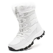 GUBARUN Women's Waterproof Winter Snow Boots Lightweight Warm Faux Fur Lined Mid-Calf Booties