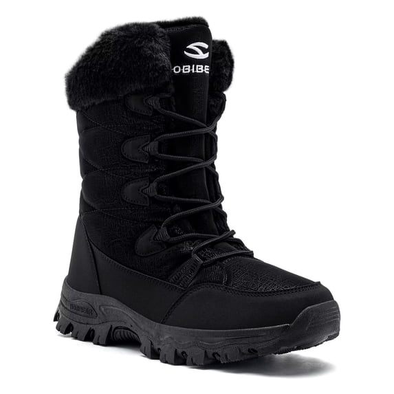 HOBIBEAR Women's Waterproof Winter Snow Boots Lightweight Warm Faux Fur Lined Mid-Calf Booties