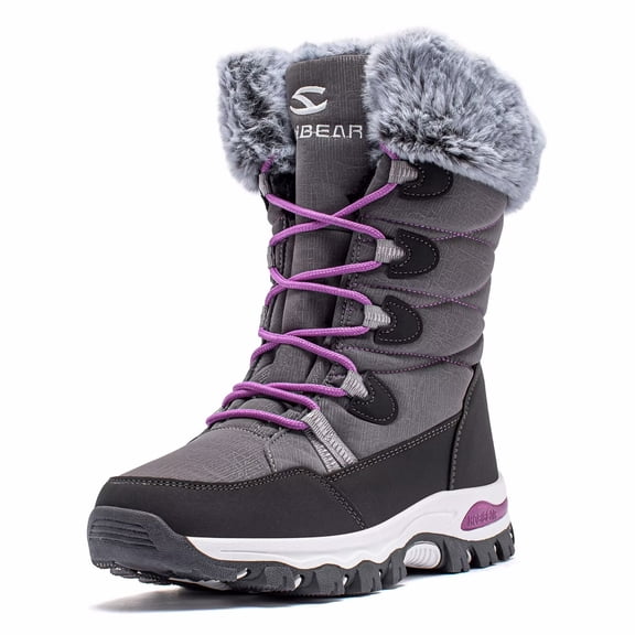HOBIBEAR Women's Waterproof Winter Snow Boots Lightweight Warm Faux Fur Lined Mid-Calf Booties