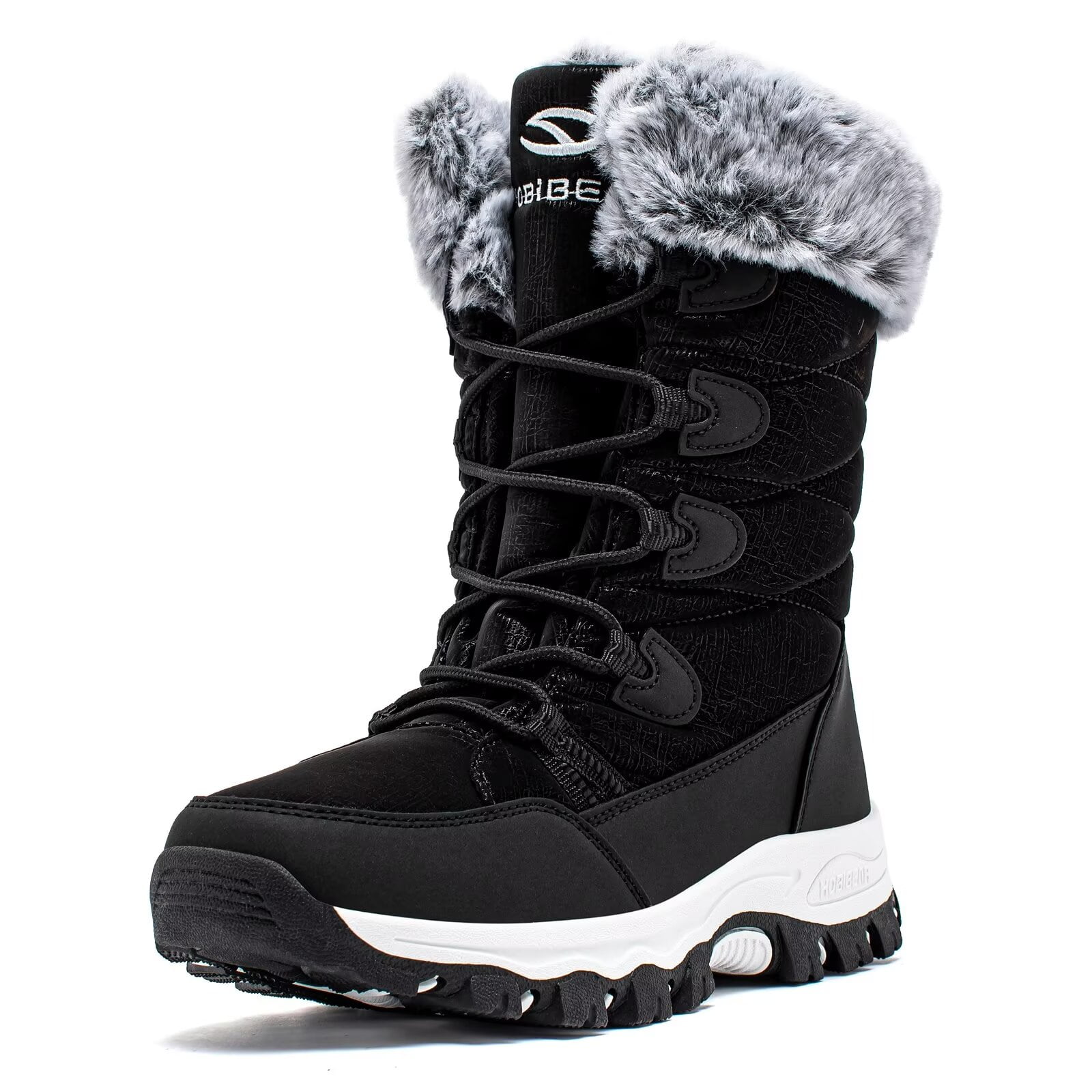 Men Snow Boots Waterproof Mid-Calf Fur Lined Insulated Winter Ski Snow Boots US