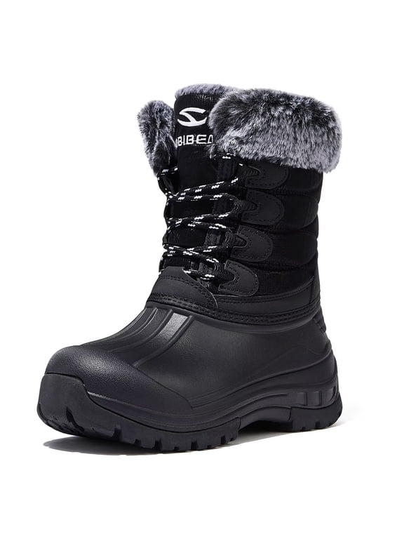 Womens Waterproof Winter Snow Boots Anti-Slip Warm Duck Boots Outdoor Mid-Calf Booties