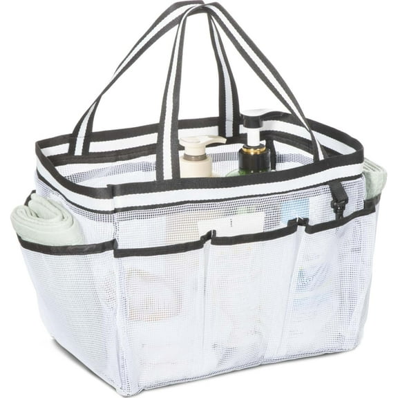 GUCADS-XL Mesh Shower Caddy Portable Shower Bag for College Dorm Camping Travel Gym(White)