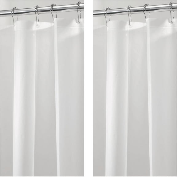 GUCADS-iDesign PEVA Shower Curtain Liner with 12 Reinforced Buttonholes - 72" x 72" - Set of 2 - Frost