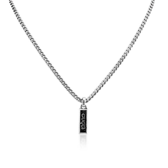 GUCCI Black Enamel Pendant in sterling silver