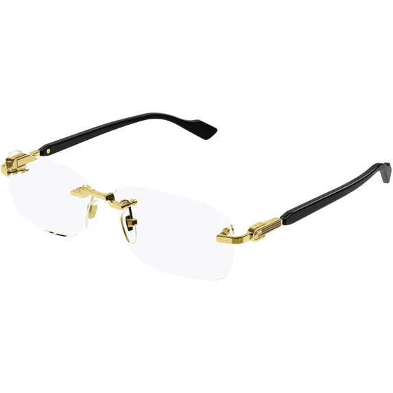 GUCCI Eyeglasses GG1221S 1221 001 Gold Black Clear Lens Rectangular ...