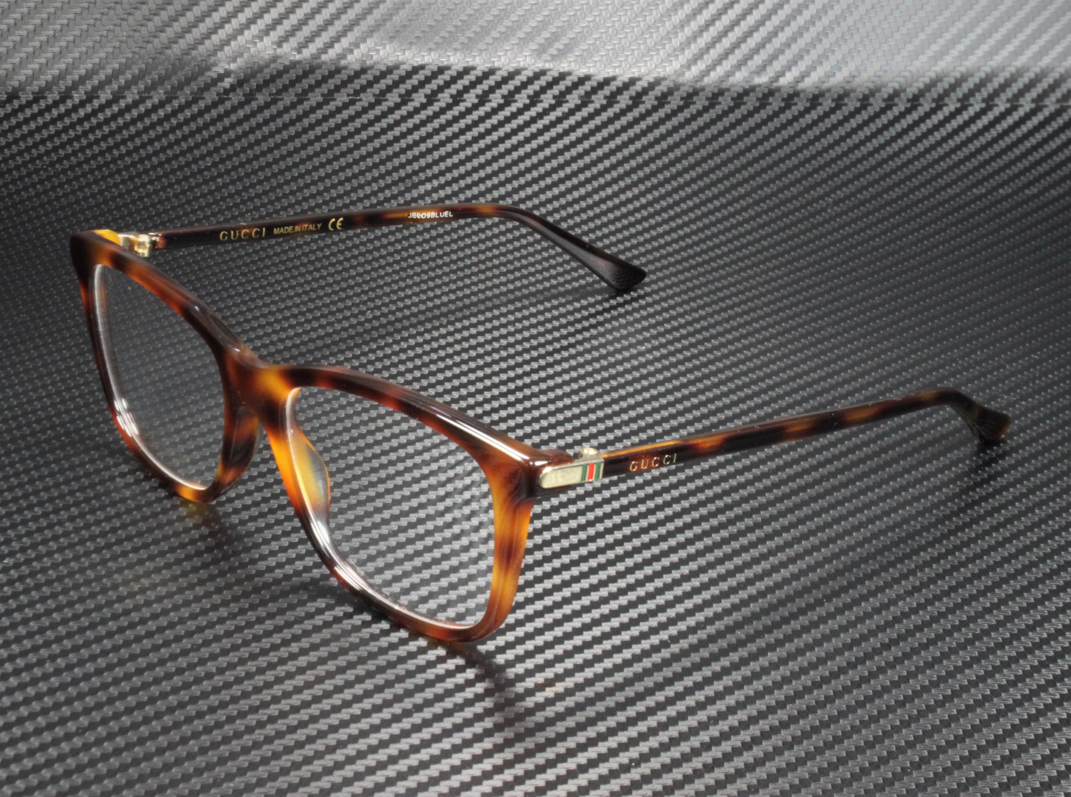 GUCCI GG0018O 002 Square Havana Shiny Demo Lens 55 mm Eyeglasses Gucci Eyeglasses GG1850O 002 Blonde Havana - eye-oo.com main image 2