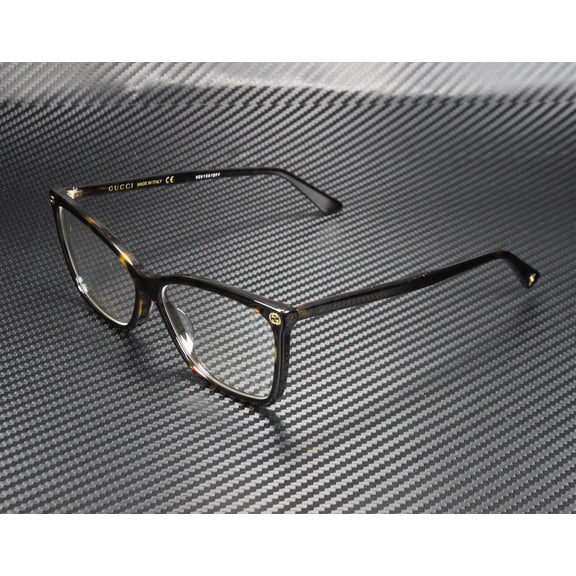 GUCCI GG0025O 002 Round Oval Havana Demo Lens 56 mm Women's Eyeglasses