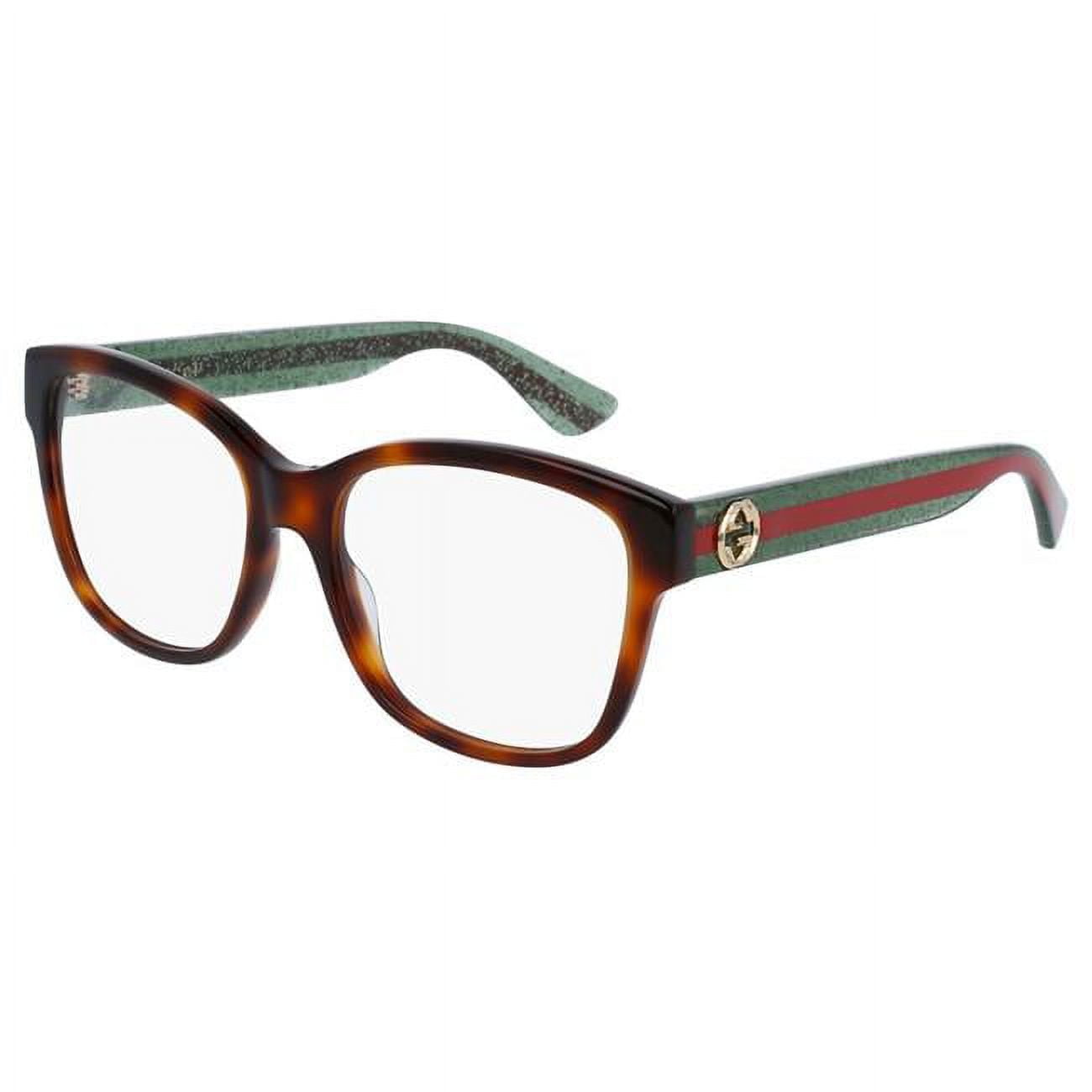 GUCCI Women's Square Eyeglasses, GG0038O 002 Havana, 54mm