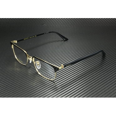 GUCCI GG0131O 001 Rectangular Square Black Demo Lens 53 mm Men's Eyeglasses