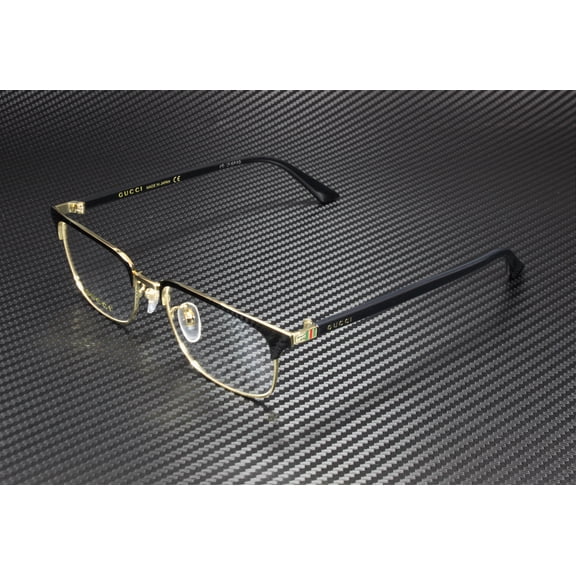 GUCCI GG0131O 001 Rectangular Square Black Demo Lens 53 mm Men's Eyeglasses