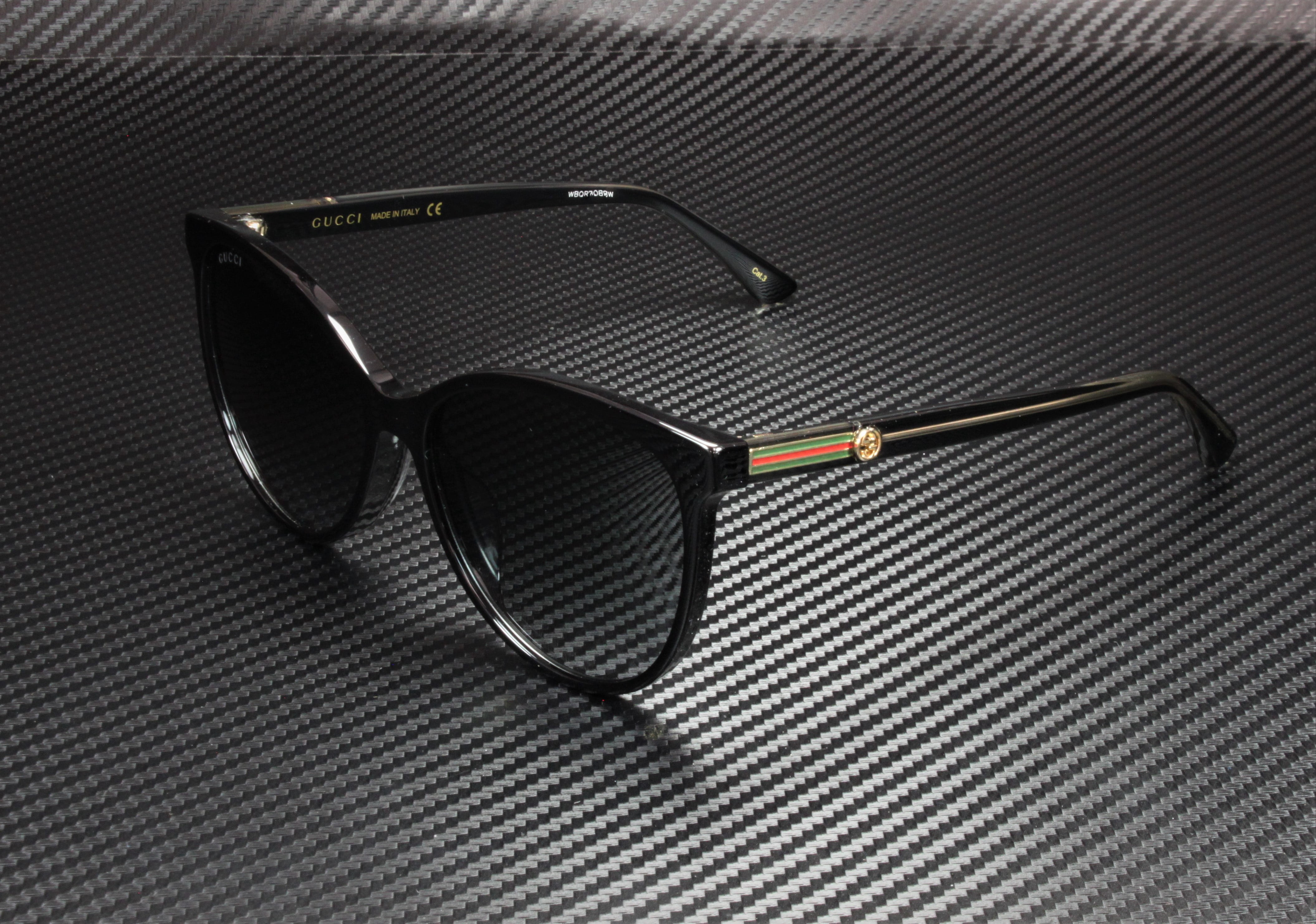 GUCCI GG0377SK 001 Cat Eye Black Crystal Black Grey 57 mm Women's