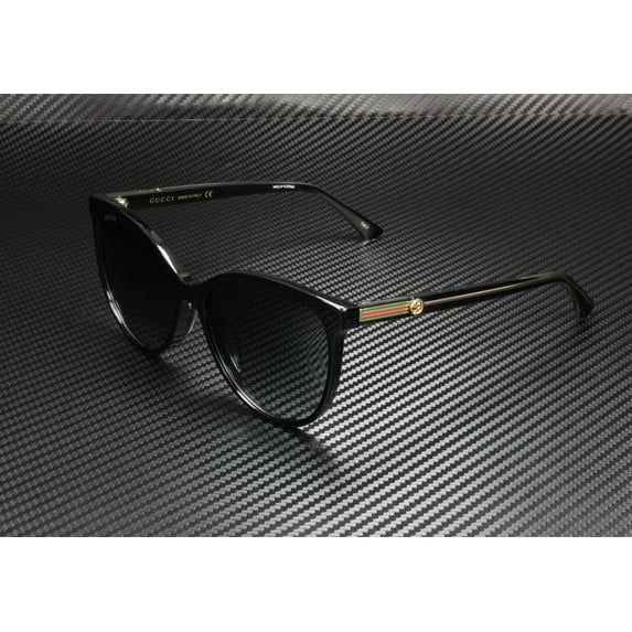 GUCCI GG0377SK 001 Cat Eye Black Crystal Black Grey 57 mm Women's Sunglasses