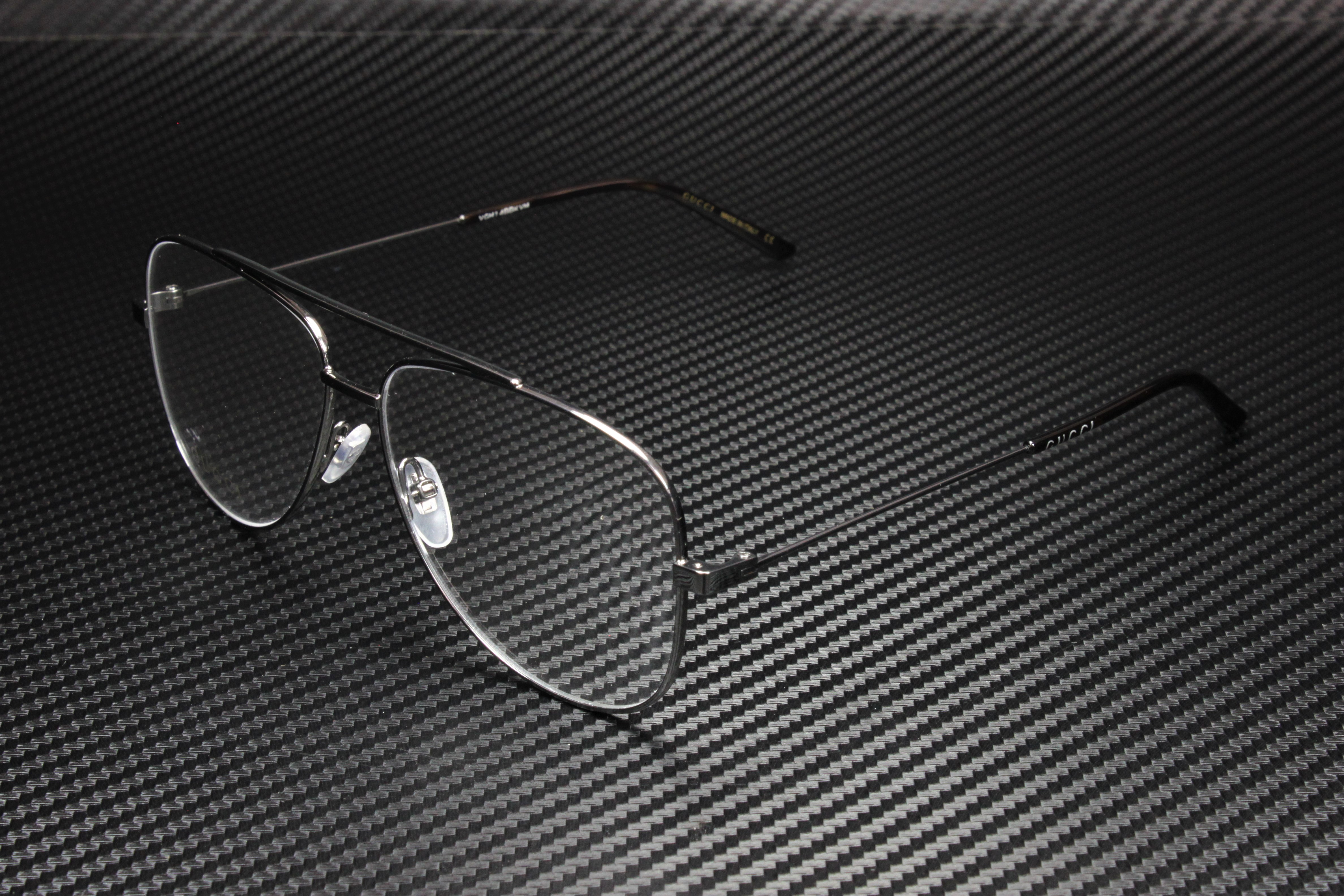 Gucci GG0442O 001 60mm Pilot Aviator Optical Frame Eyeglasses Rutenium - Italy Gucci Men main image 2