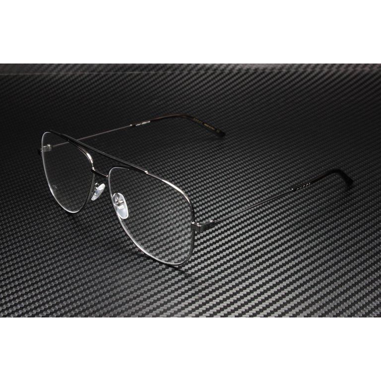 Gucci GG0442O 001 60mm Pilot Aviator Optical Frame Eyeglasses Rutenium - Italy Gucci Men main image 4