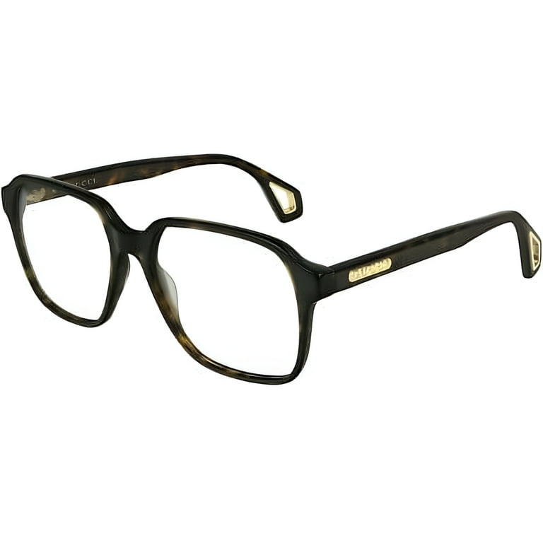 メガネ GUCCI Gucci - GG0269OA - 004 havana black transpar Gucci Men's Eyewear - Dark Havana, 56mm Geometric Optical