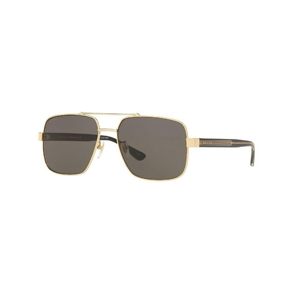 GUCCI GG0529S 001 Aviator Gold Black Crystal Grey 60 mm Men's Sunglasses