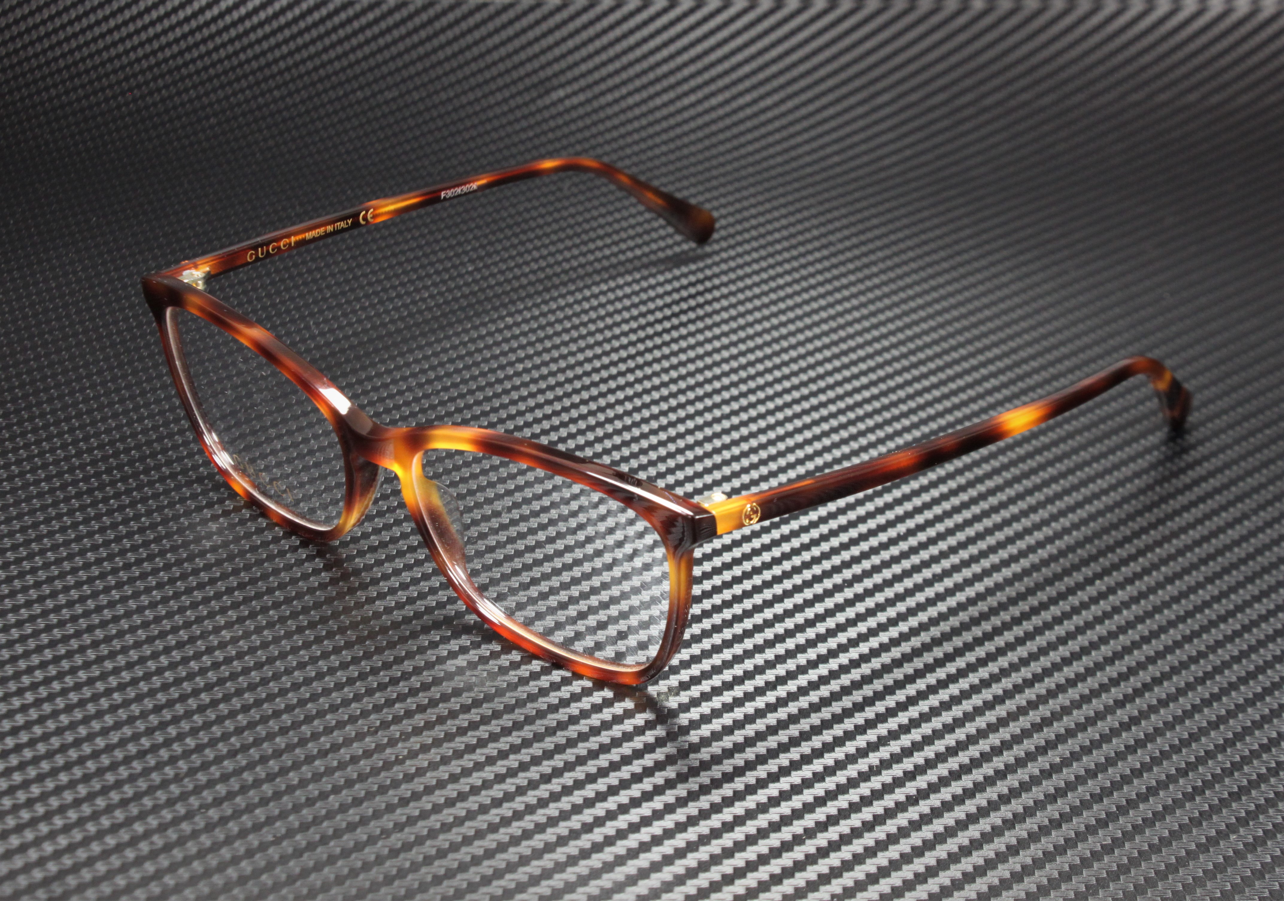 GUCCI GG0548O 006 Square Havana Shiny Havana Demo Lens 55 mm  display picture 1