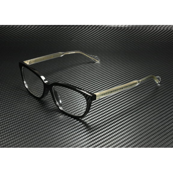 GUCCI GG0568OA 001 Square Black Black Crystal Demo Lens 55 mm Women's Eyeglasses